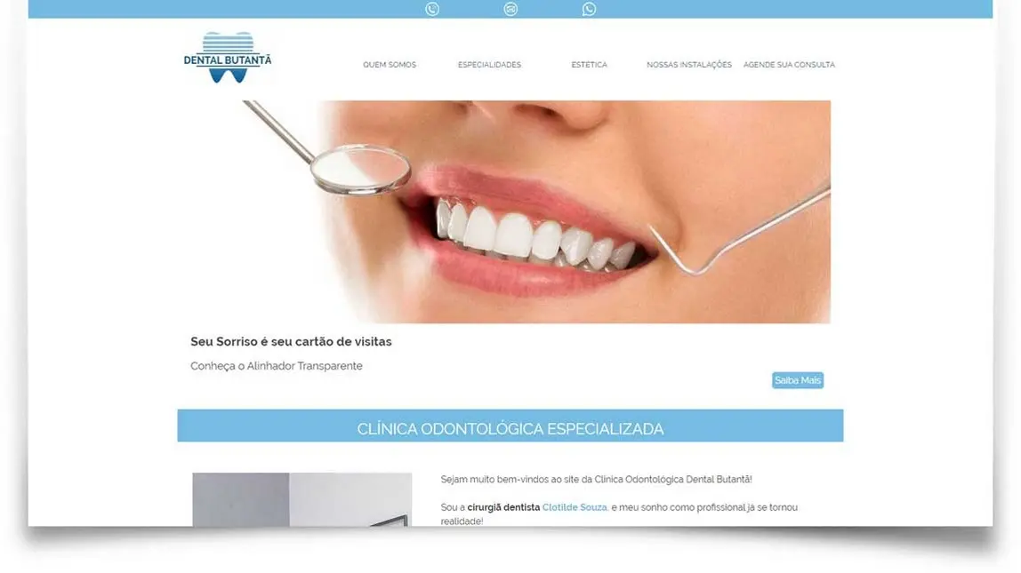 Imagem do website da DENTAL BUtantã desenvolvido pela F55 Marketing Digital